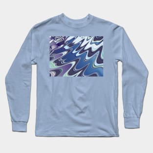 blue and purple abstract waves Long Sleeve T-Shirt